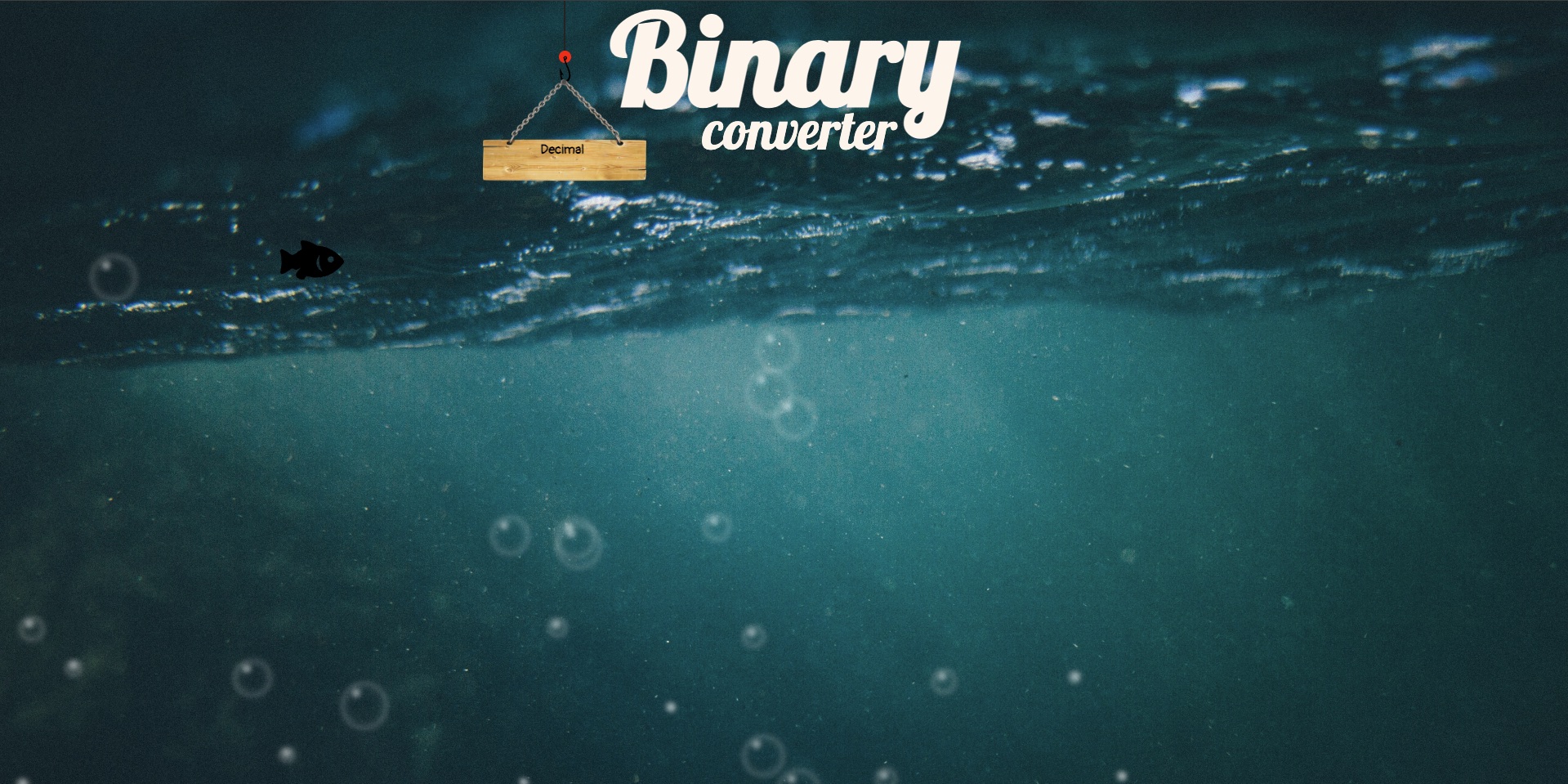 Schermata iniziale del Binary converter