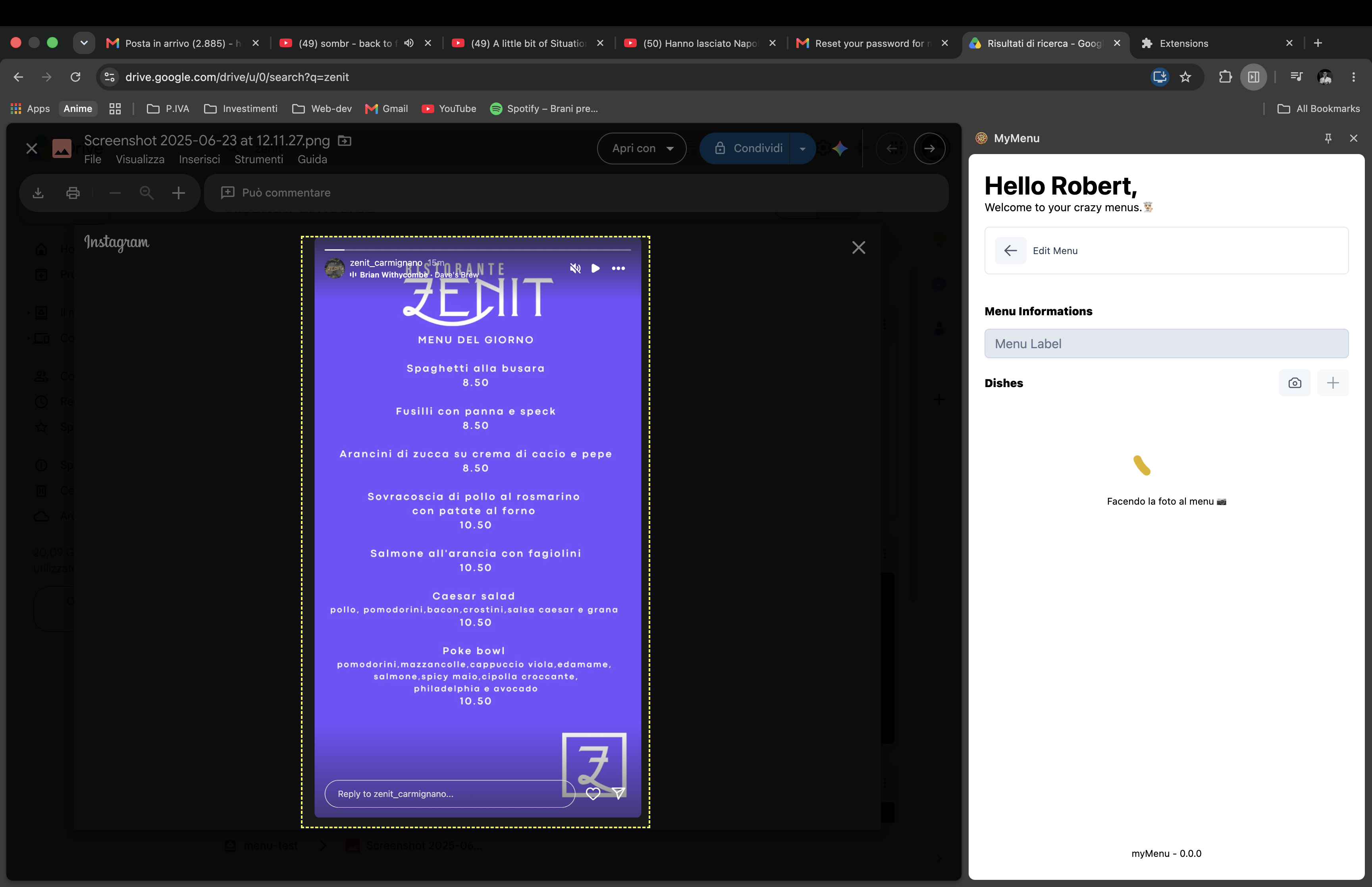 Selezione del menu dalla pagina attraverso l’estensione myMenu