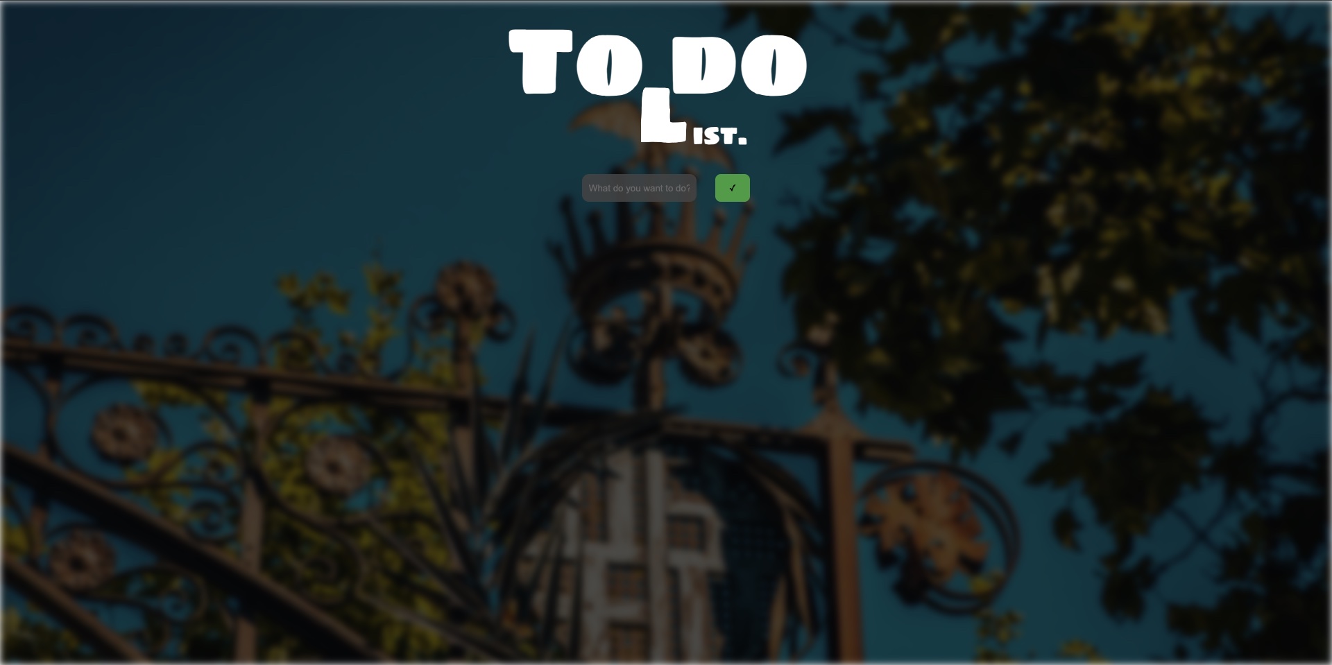Todo List vuota prima dell'inserimento