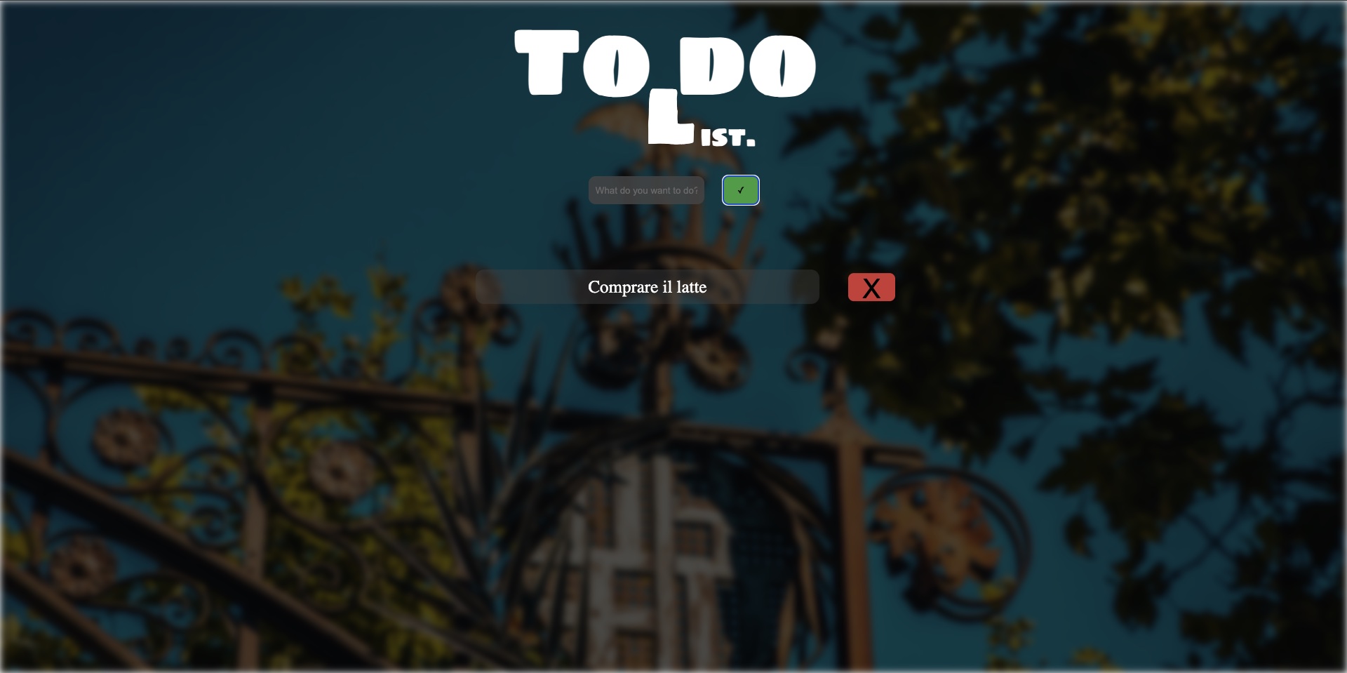 Todo List con uno sfondo urbano