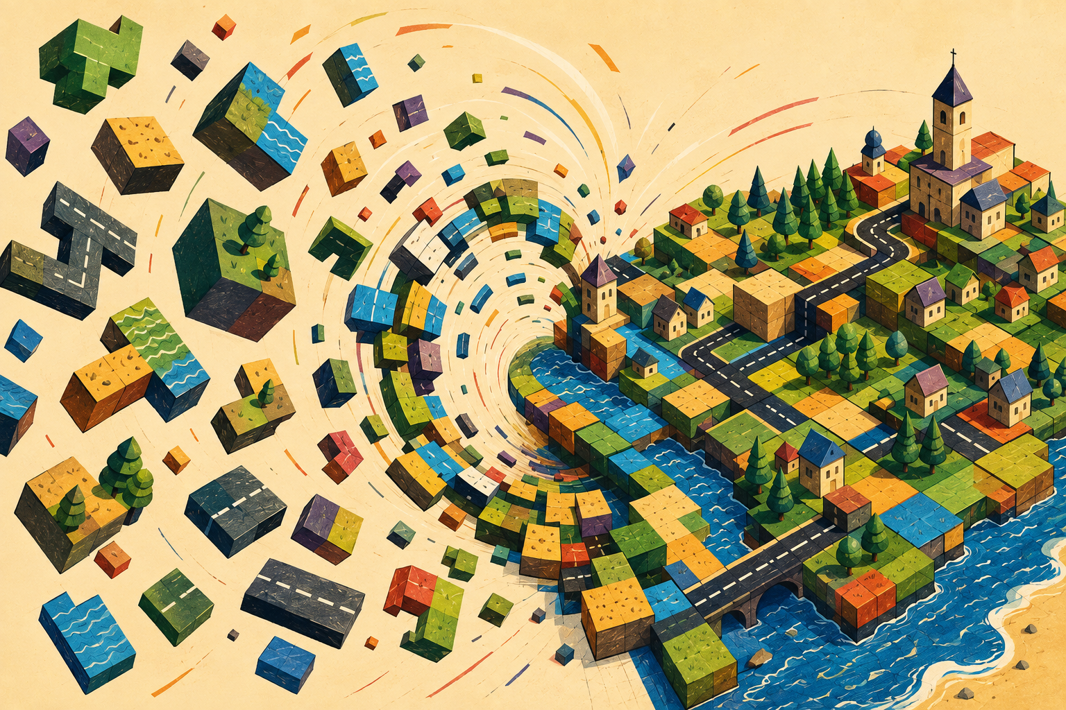 Illustrazione Wave Function Collapse